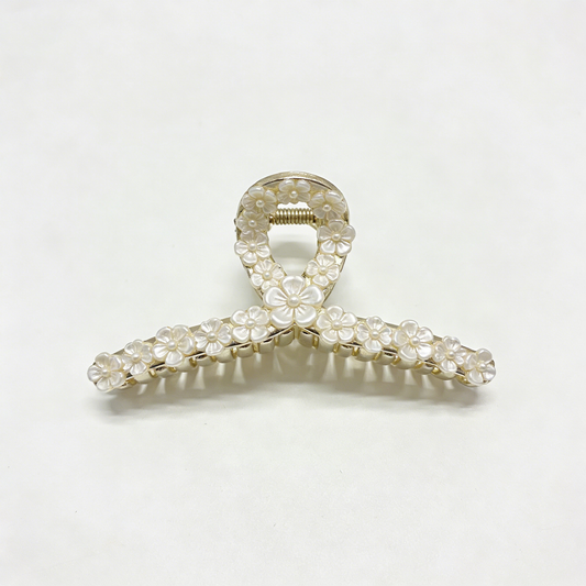 Delicate Pearl Flower Hair Claw
