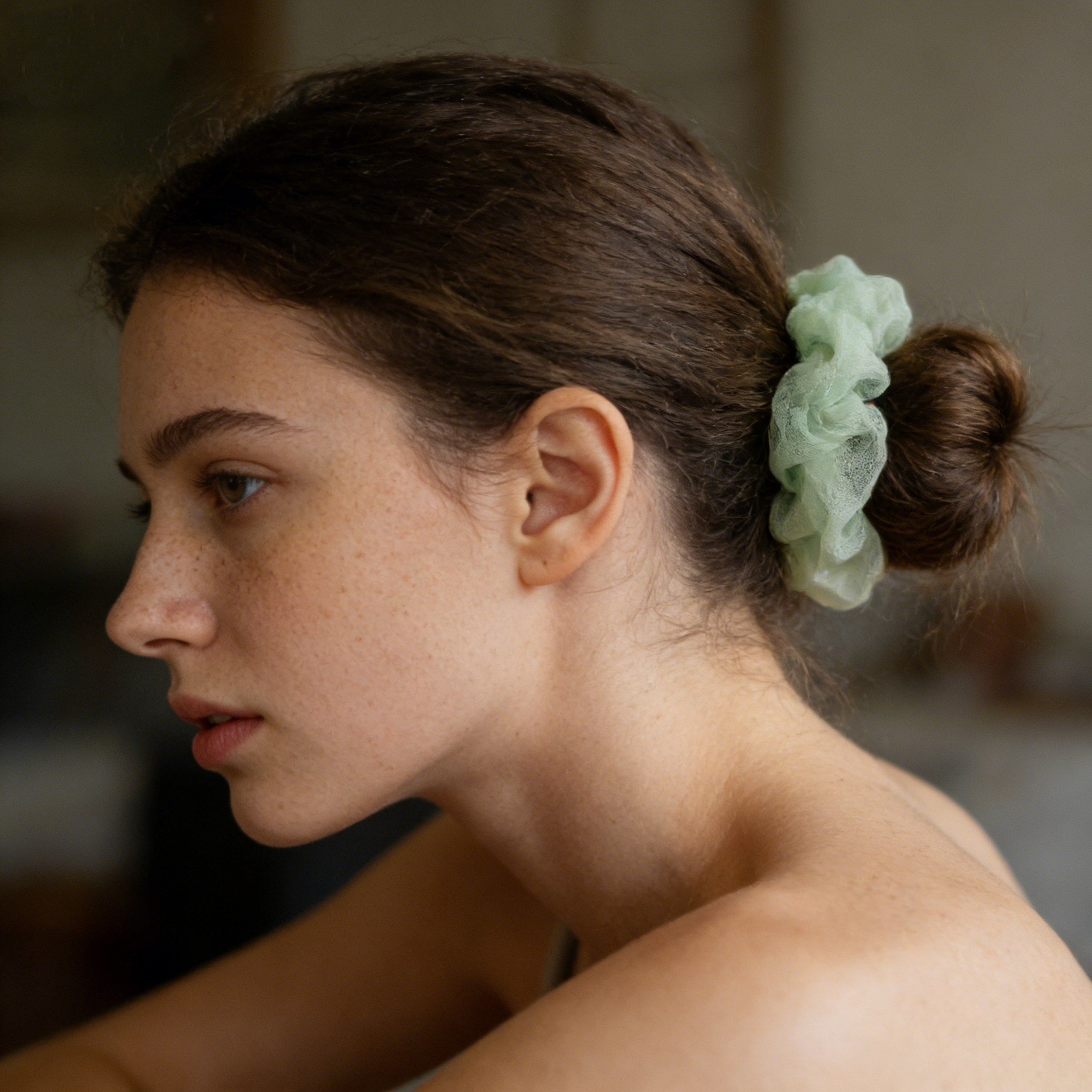 Mint Green Sheer Organza Scrunchie