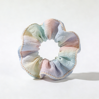 Pastel Gradient Textured Scrunchie