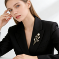 Branching Pearl & Crystal Brooch