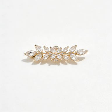 Crystal Floral Cluster Brooch