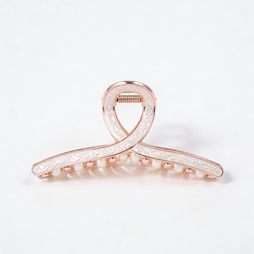 Vintage-Inspired Pearl & Enamel Hair Claw